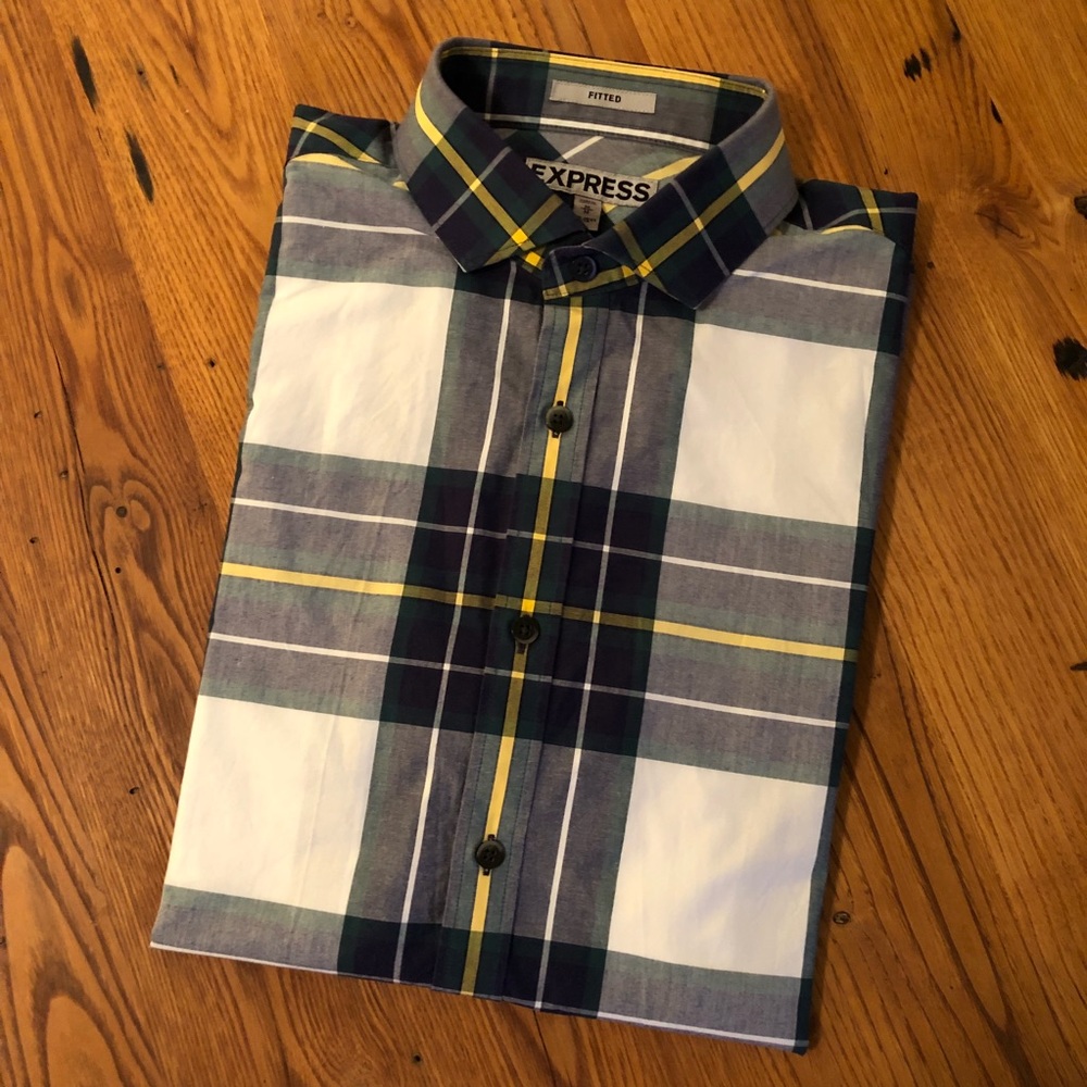 Express Dress Plaid Button Down - Picture 2 of 4